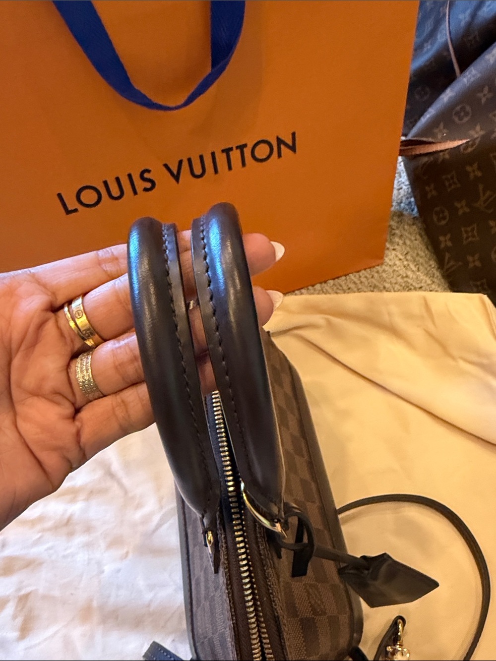 Louis Vuitton Damier Ebene Alma Crossbody Satchel in Brown - Picture 4 of 6